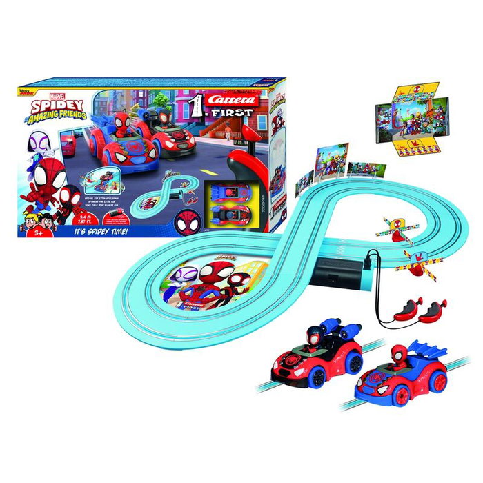 Carrera First Pista de Carreras Spidey It's Spidey Time! con 2 Coches