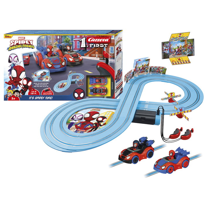 Carrera First Pista de Carreras Spidey It's Spidey Time! con 2 Coches
