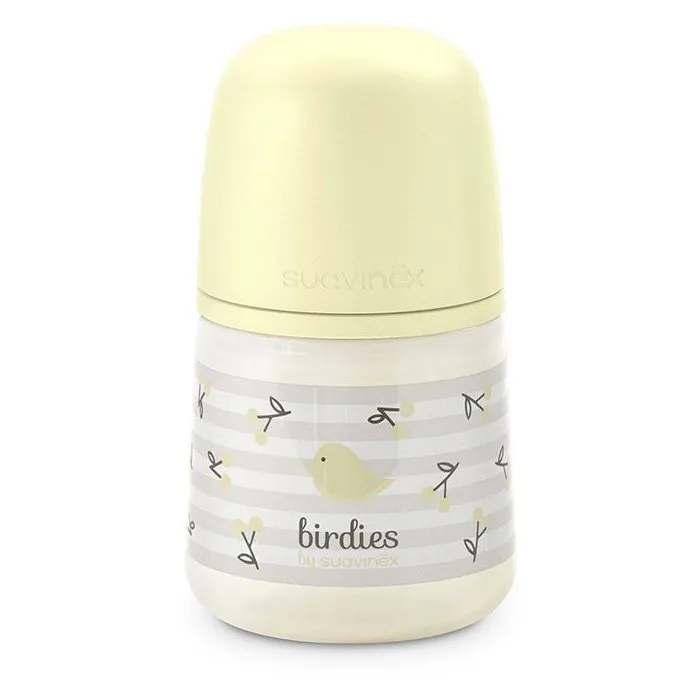 Suavinex Birdies Biberón - Tetina SX Pro S - 150 ml - 0 a 3 meses - Beige - Ref. SUA8426420904735