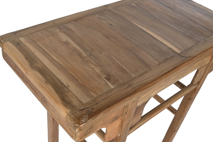 DKD Home Decor Consola de Teca Reciclada Natural