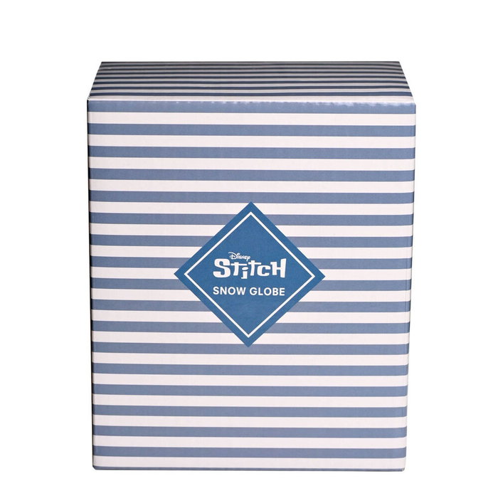 WIDDOP & CO Bola Nieve Stitch Disney, Soportes Resina Azul, Purpurina, Decoración