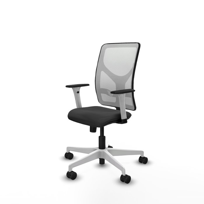 PIQUERAS Y CRESPO Silla de oficina Motilla con mecanismo Sincro, Gris oscuro y Blanco