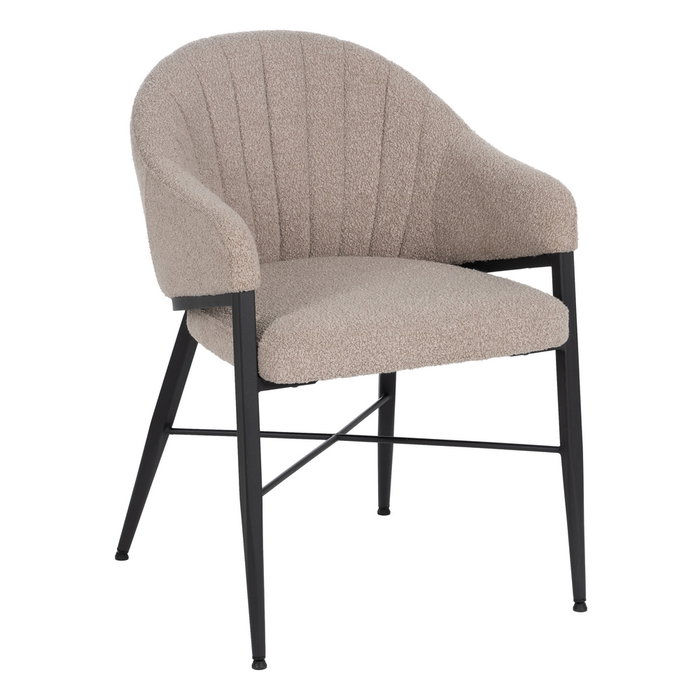 Silla Brazos Beige Tejido-Metal Salón 56 X 61 X 82 cm (Set de 2) Silla Brazos Beige Tejido-Metal Salón 56 X 61 X 82 cm (Set de 2)