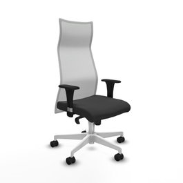 PIQUERAS Y CRESPO Sillón Albacete con Mecanismo Sincro, Gris Oscuro y Blanco
