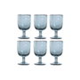 DKD Home Decor Set de 6 Copas de Cristal Burbujas Azul 300ml
