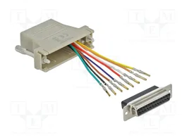 DeLOCK Adaptador D-Sub 25 pines hembra a RJ45 hembra con kit de montaje gris