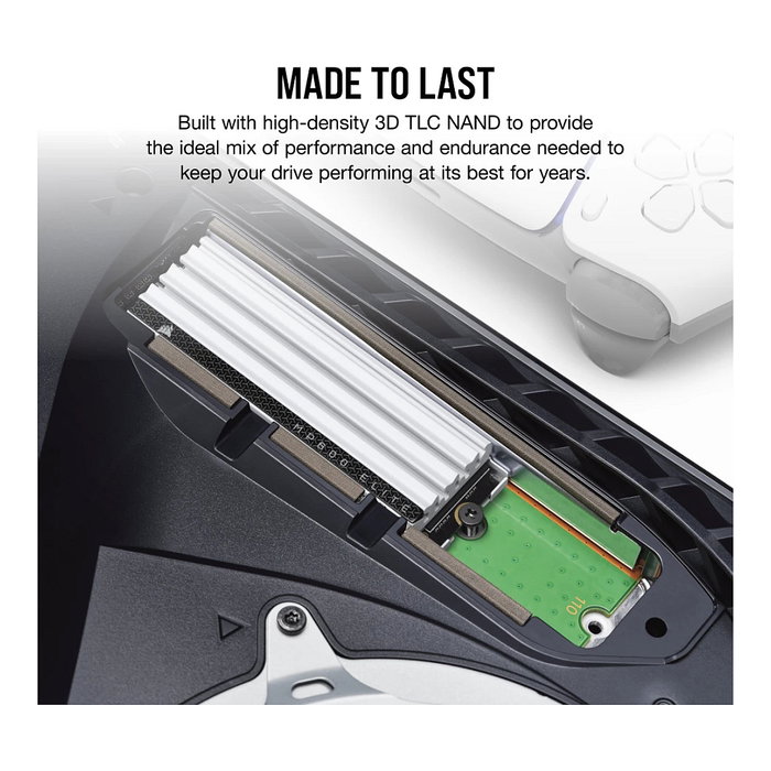 Corsair MP600 ELITE NVMe SSD 2TB M.2 2280 PCIe Gen4 x4 con disipador térmico, 3D TLC NAND, para PS5 y PC, 7000 MB/s