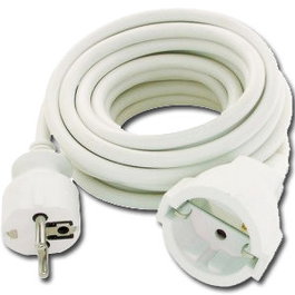 Prolongador de electricidad 2 m cable manguera 3G1,5 Blanco