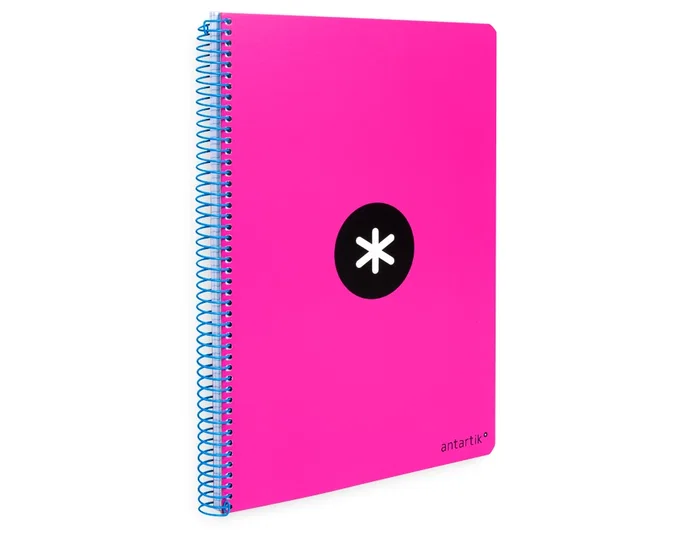 Antartik Cuaderno espiral A4 tapa dura 80 hojas cuadro 4mm rosa fluor Antartik Cuaderno espiral A4 tapa dura 80 hojas cuadro 4mm rosa fluor
