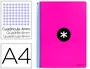 Antartik Cuaderno espiral A4 tapa dura 80 hojas cuadro 4mm rosa fluor
