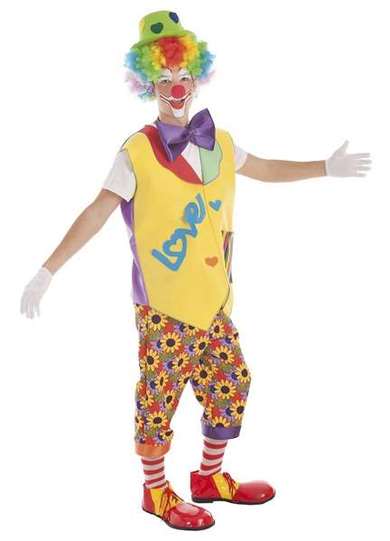 Creaciones Llopis Disfraz Payasín Love Adulto Talla L PANTALÓN CHALECO PAJARITA CALCETINES SOMBRERO