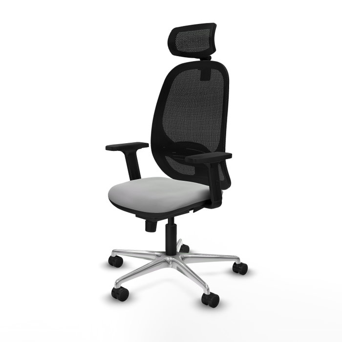 PIQUERAS Y CRESPO Silla de oficina Cilanco con mecanismo Sincro, Gris claro y Negro