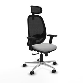 PIQUERAS Y CRESPO Silla de oficina Cilanco con mecanismo Sincro, Gris claro y Negro