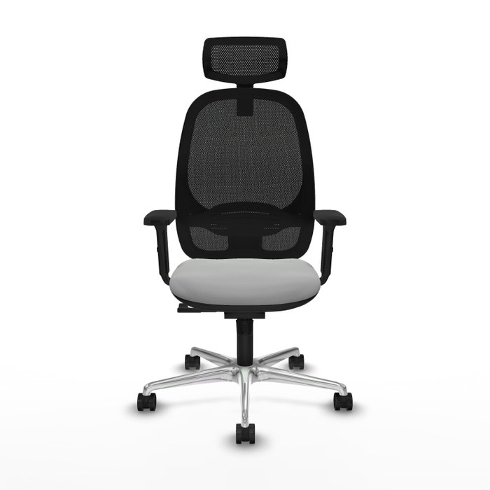 PIQUERAS Y CRESPO Silla de oficina Cilanco con mecanismo Sincro, Gris claro y Negro