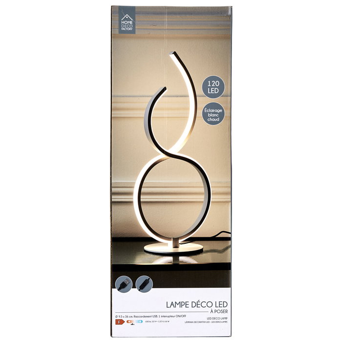 Home Deco Factory Lámpara Led Decorativa Blanca Contemporain