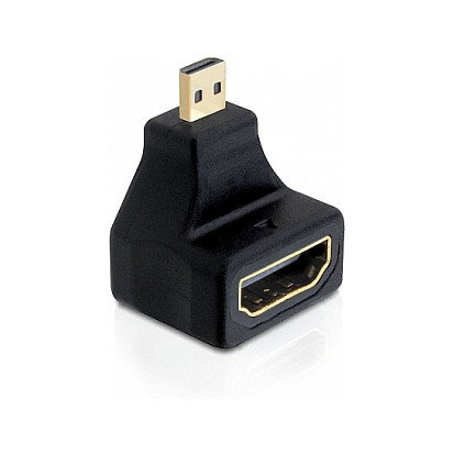 DeLOCK 65270 Adaptador micro HDMI-D Macho a HDMI-A Hembra Angulado con Ethernet