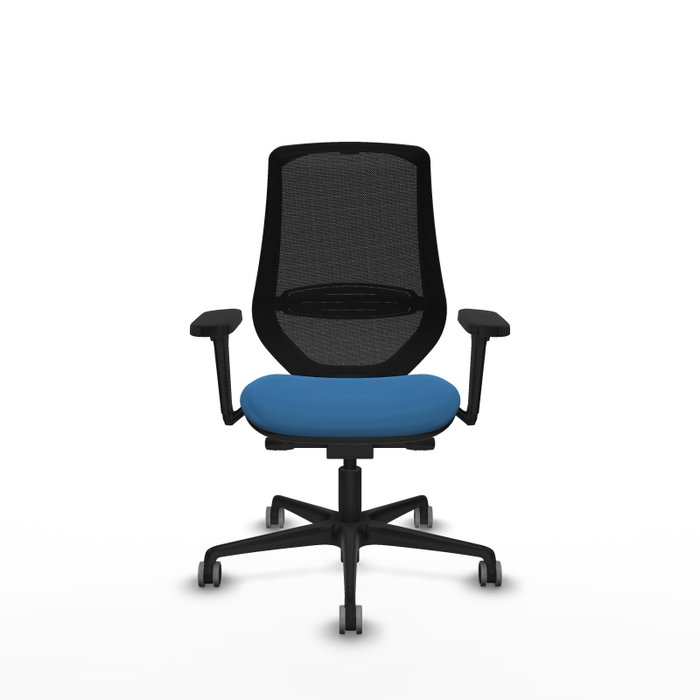 PIQUERAS Y CRESPO Silla de oficina Mardos con mecanismo Sincro/Traslack, Azul claro y Negro