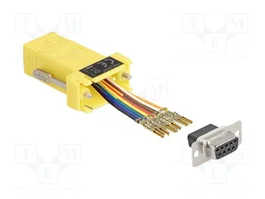 DeLOCK 67107 Adaptador de interfaz VGA hembra a RJ-45 Amarillo