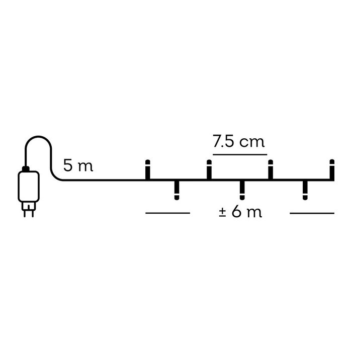 Lumineo Guirnalda Basic multifunción Blanco cálido 80 leds 6 m
