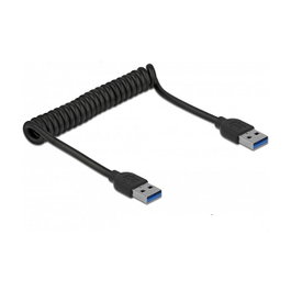DeLOCK Cable USB Espiral Tipo-A a Tipo-A 5 Gbps 1,2 m