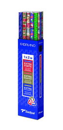 SADIPAL Papel de regalo Rollo Gran Formato XL 1x2 m Navidad I Love Christmas Caja de 30