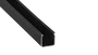 HELSE KIMERA Perfil Aluminio Anodizado Negro con Difusor Opal, Tapones y Clips Sujección 2,02 Metros