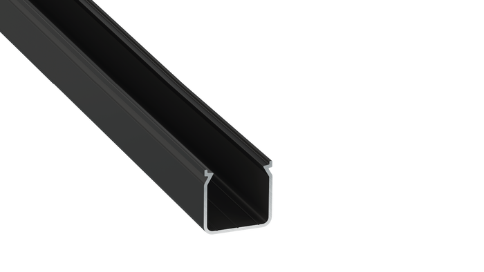 KIMERA Perfil de Aluminio HELSE Anodizado Negro con Difusor Opal, Tapones y Clips, 2,02 m KIMERA Perfil de Aluminio HELSE Anodizado Negro con Difusor Opal, Tapones y Clips, 2,02 m