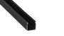 KIMERA Perfil de Aluminio HELSE Anodizado Negro con Difusor Opal, Tapones y Clips, 2,02 m