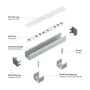 HELSE KIMERA Perfil Aluminio Anodizado Negro con Difusor Opal, Tapones y Clips Sujección 2,02 Metros