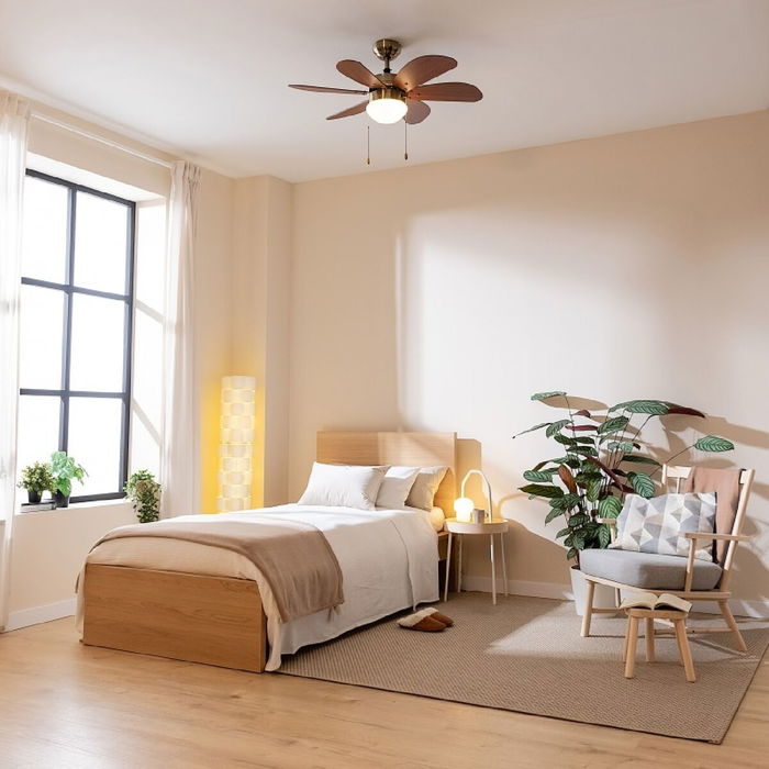 Ventilador de Techo con Luz Cecotec EnergySilence Aero 365 Dorado Madera 50 W