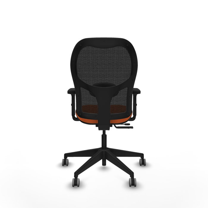 PIQUERAS Y CRESPO Silla de oficina Alocén con mecanismo traslack, malla negra y acabado Bali naranja PIQUERAS Y CRESPO Silla de oficina Alocén con mecanismo traslack, malla negra y acabado Bali naranja