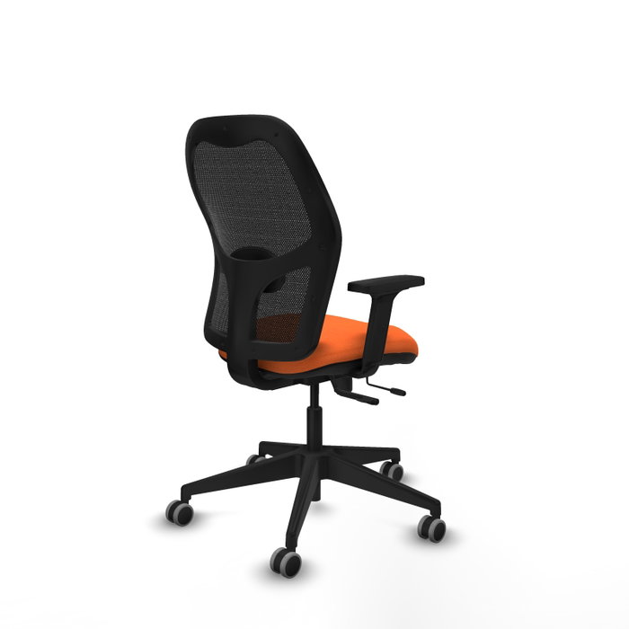 PIQUERAS Y CRESPO Silla de oficina Alocén con mecanismo traslack, malla negra y acabado Bali naranja PIQUERAS Y CRESPO Silla de oficina Alocén con mecanismo traslack, malla negra y acabado Bali naranja