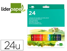 Liderpapel Lápices de Colores Acuarelables Caja 24 Unidades Colores Surtidos
