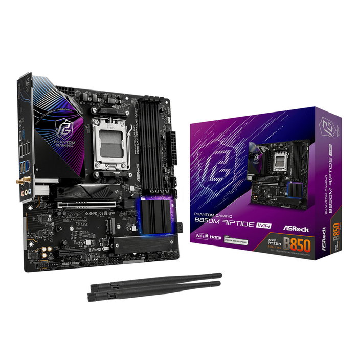 ASRock Phantom Gaming B850M Riptide WiFi AM5 micro ATX DDR5
