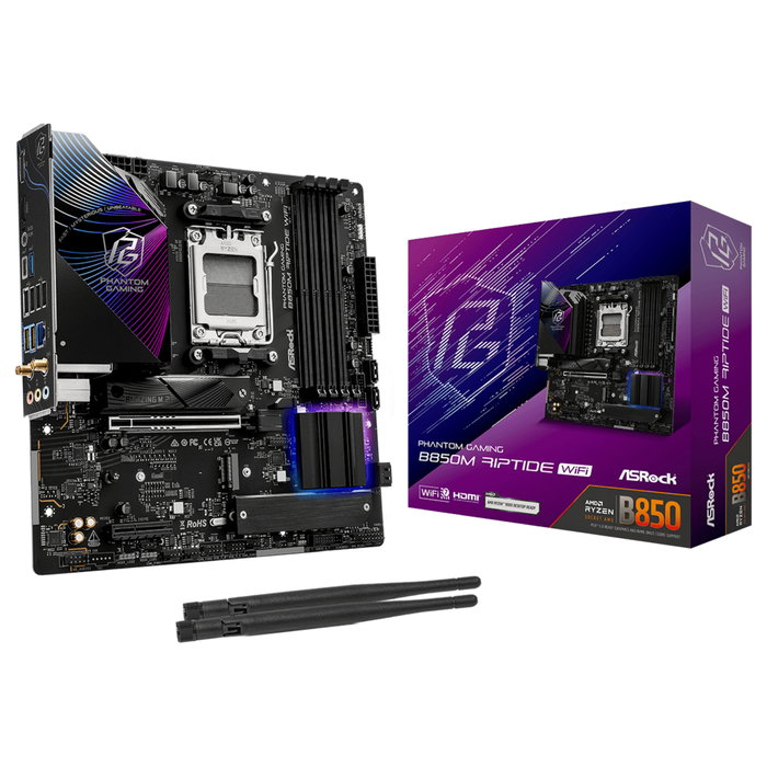 ASRock Phantom Gaming B850M Riptide WiFi AM5 micro ATX DDR5 ASRock Phantom Gaming B850M Riptide WiFi AM5 micro ATX DDR5
