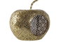 DKD Home Decor Portavelas de Metal y Cristal con Detalle de Manzana, Dorado