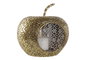DKD Home Decor Portavelas de Metal y Cristal con Detalle de Manzana, Dorado
