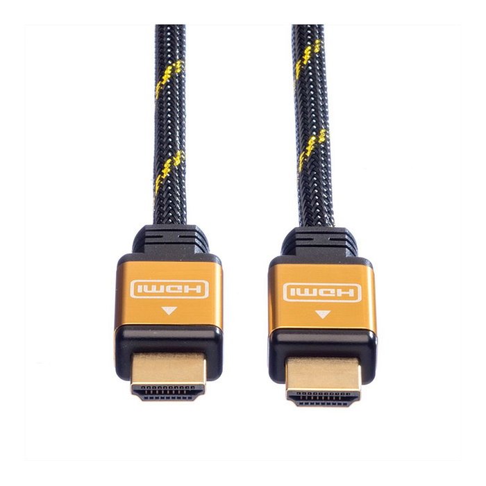 ROLINE 11.04.5565 Cable HDMI 5 m, Conectores HDMI tipo A Macho Chapado en Oro, Negro