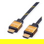 ROLINE 11.04.5565 Cable HDMI 5 m, Conectores HDMI tipo A Macho Chapado en Oro, Negro
