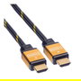 ROLINE 11.04.5565 Cable HDMI 5 m, Conectores HDMI tipo A Macho Chapado en Oro, Negro