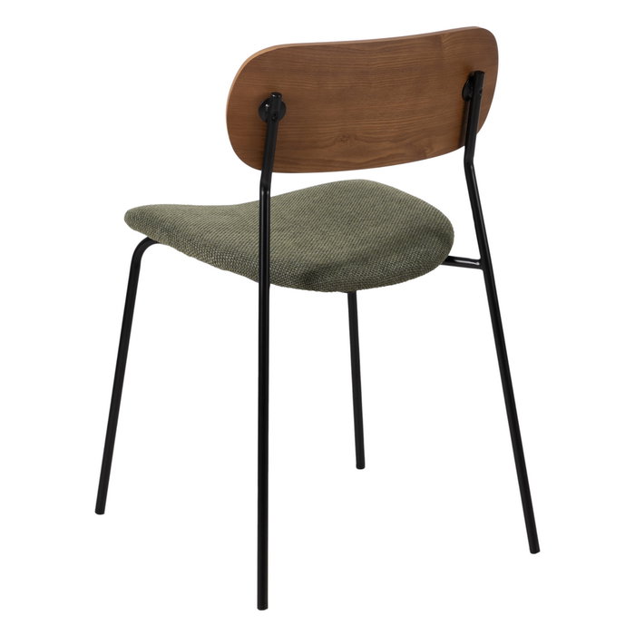 Silla Marrón-Verde Tejido-Metal Salón 49 X 53 X 80 cm (Set de 4) Silla Marrón-Verde Tejido-Metal Salón 49 X 53 X 80 cm (Set de 4)