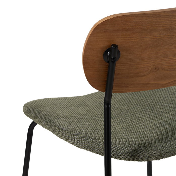Silla Marrón-Verde Tejido-Metal Salón 49 X 53 X 80 cm (Set de 4) Silla Marrón-Verde Tejido-Metal Salón 49 X 53 X 80 cm (Set de 4)