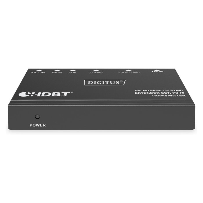 Digitus 4K HDBaseT HDMI Extender Set, 70m Transmisor y Receptor de Señales AV Alámbrico Negro HDCP