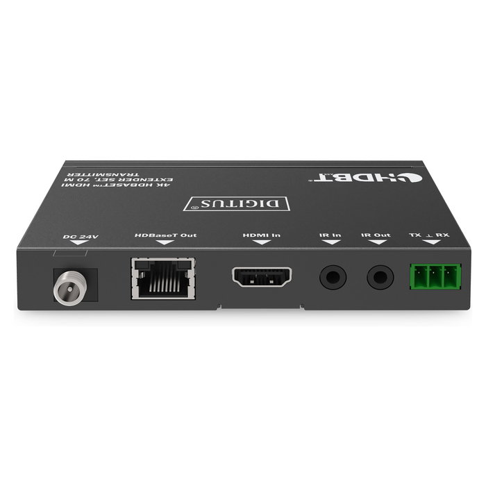 Digitus 4K HDBaseT HDMI Extender Set, 70m Transmisor y Receptor de Señales AV Alámbrico Negro HDCP