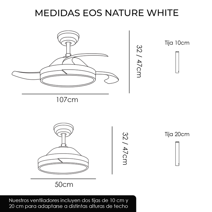 Yoevu Ventilador de Techo Wifi Inteligente Nature White con Alexa y LED Regulable Yoevu Ventilador de Techo Wifi Inteligente Nature White con Alexa y LED Regulable