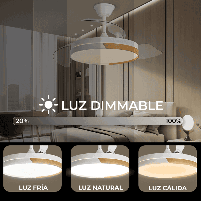 Yoevu Ventilador de Techo Wifi Inteligente Nature White con Alexa y LED Regulable Yoevu Ventilador de Techo Wifi Inteligente Nature White con Alexa y LED Regulable