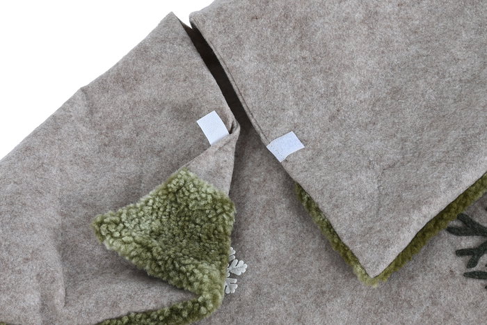 DKD Home Decor Base Árbol Navidad 2 Unidades Poliester Verde Beige 105 x 105 x 0.5 cm