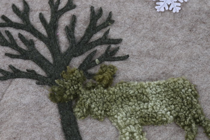 DKD Home Decor Base Árbol Navidad 2 Unidades Poliester Verde Beige 105 x 105 x 0.5 cm