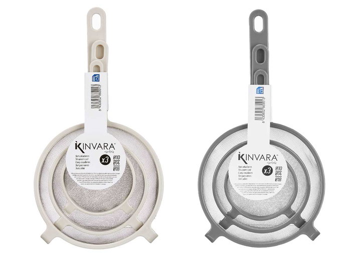 Kinvara Set 3 Coladores de Plástico y Metal Surtidos 17x32x9 cm (Set de 8) Kinvara Set 3 Coladores de Plástico y Metal Surtidos 17x32x9 cm (Set de 8)