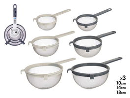 Kinvara Set 3 Coladores de Plástico y Metal Surtidos 17x32x9 cm (Set de 8)